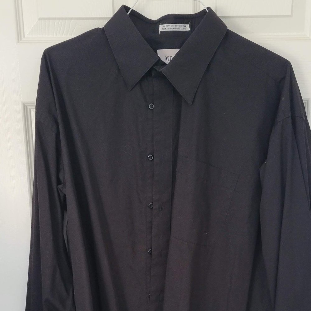 MODENA, Dark Grey Men's Dress Shirt, XXL